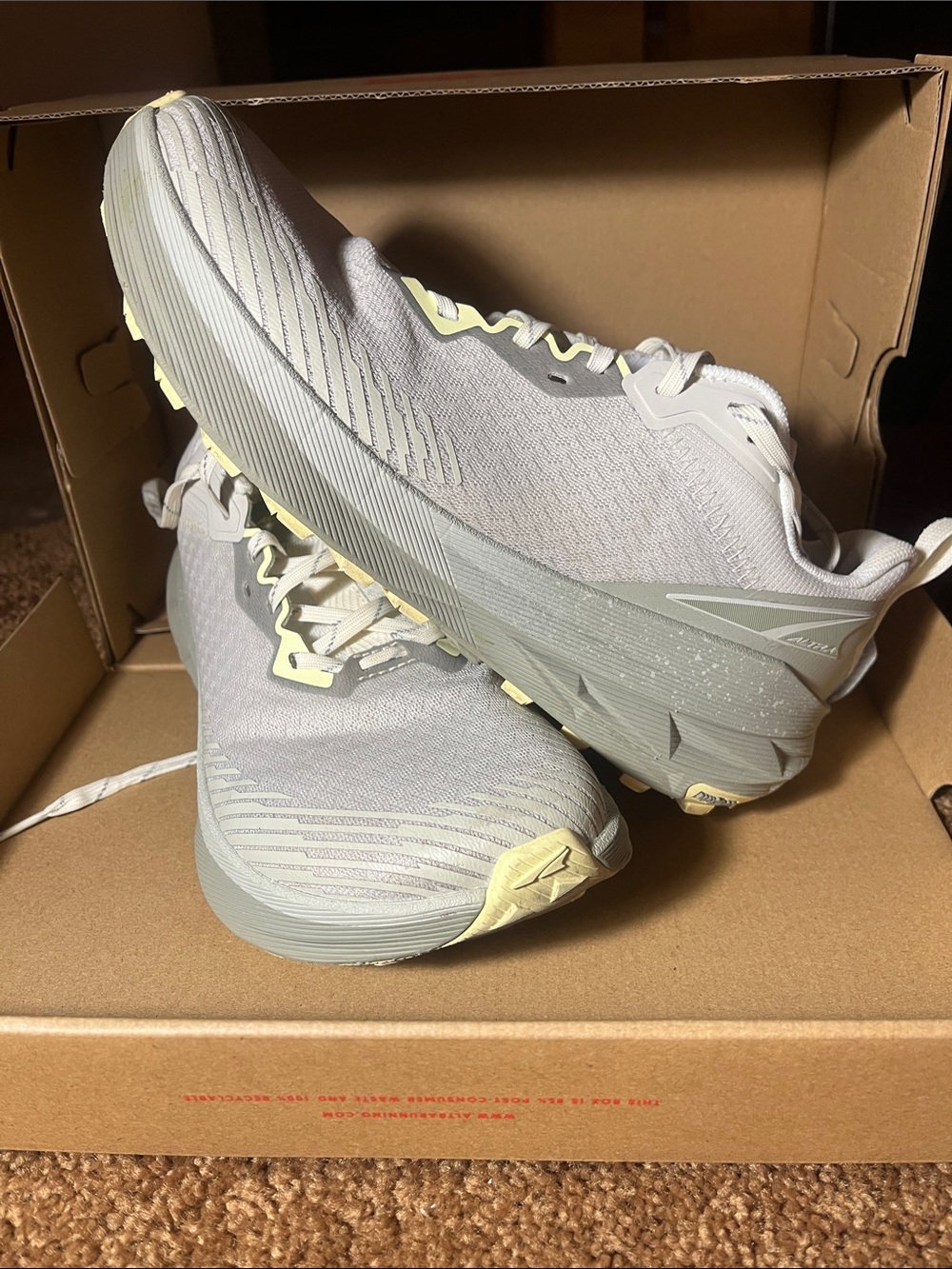 Altra Women's Athletic Shoes in Light Gray with Pale Yellow Accents